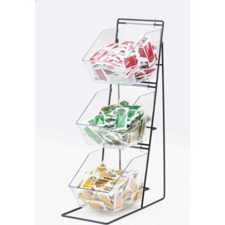 CAL MIL PLASTICS Cal-Mil 1709 3 Tier Iron Condiment Display with Clear Bins 12"W x 18"D x 22"H 1709